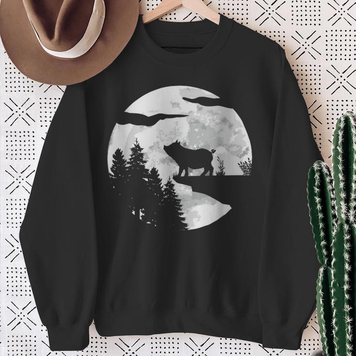 Farmers Pig Full Moon Piglet Pig Sweatshirt Geschenke für alte Frauen