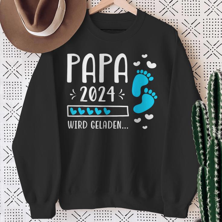 Father 2024 Wird Geladen Papa Loading 2024 Werdender Papa Sweatshirt Geschenke für alte Frauen