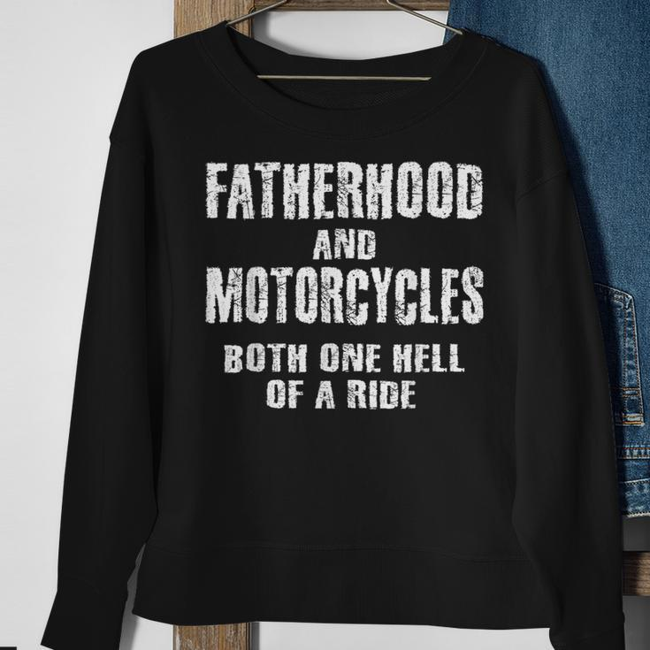 Fatherhood Motorcycles Quotes Biker Dad Fathers Sweatshirt Gifts for Old Women