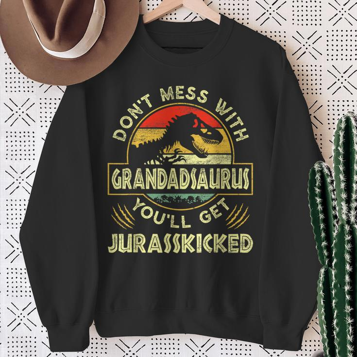 Father's Day Family Matching Grandad Dinosaurs Christmas Sweatshirt Gifts for Old Women