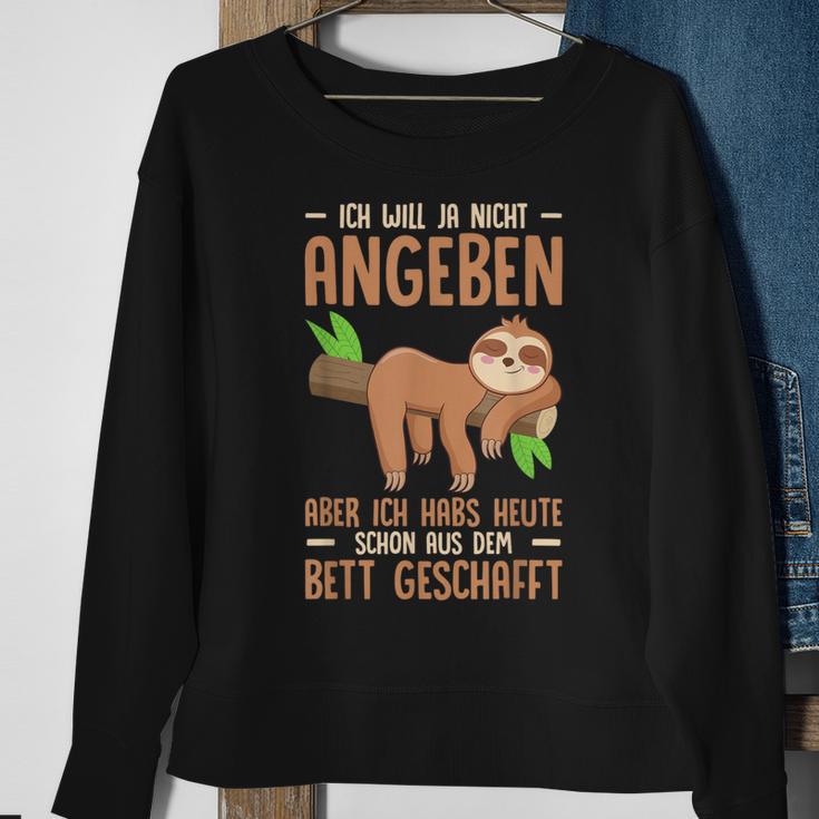 Faulenzer Ich Habs Heute Schon Aus Dem Bett Created Black S Sweatshirt Geschenke für alte Frauen