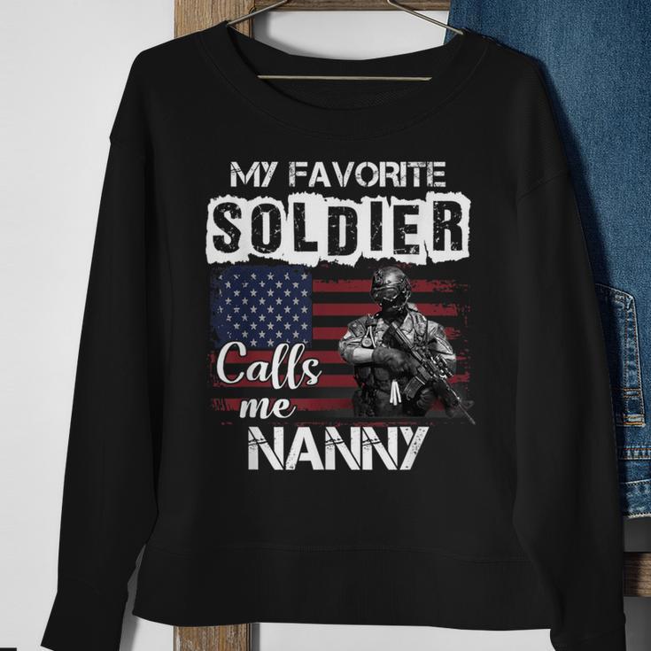 My Favorite Soldier Calls Me Nanny Army Veteran Sweatshirt Gifts for Old Women