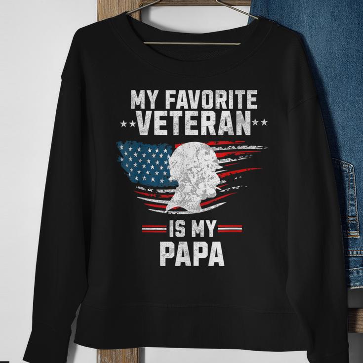 My Favorite Veteran Is My Papa Kids Veterans Day Sweatshirt Gifts for Old Women