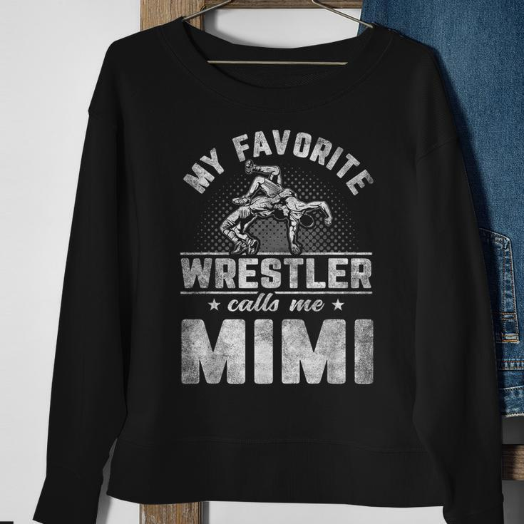 My Favorite Wrestler Calls Me Mimi Mother's Day Sweatshirt Gifts for Old Women