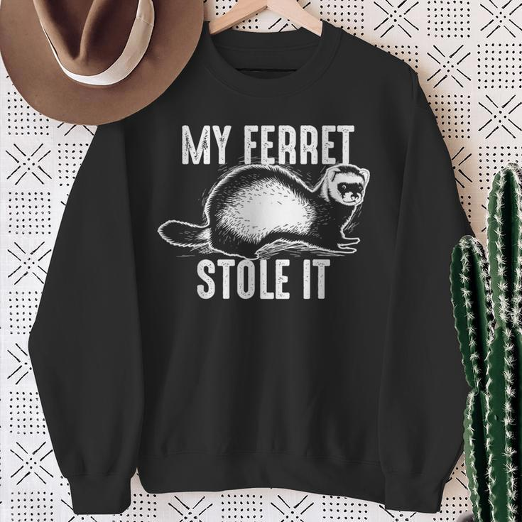 My Ferret Stole It Cute Polecat Lovers Sweatshirt Gifts for Old Women