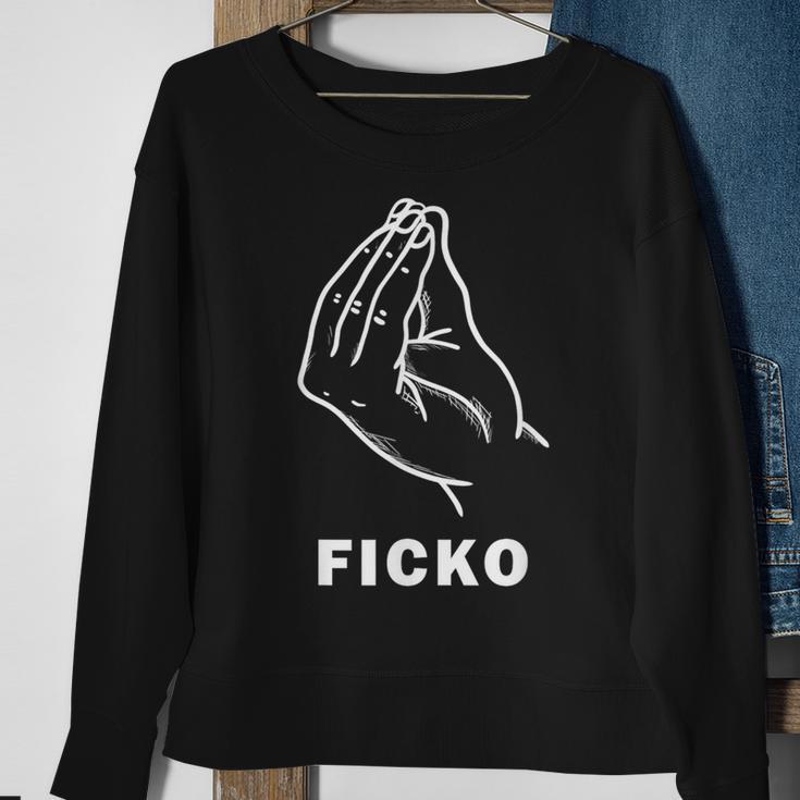 Ficko Hand Sign Gesture Football Fans Sweatshirt Geschenke für alte Frauen