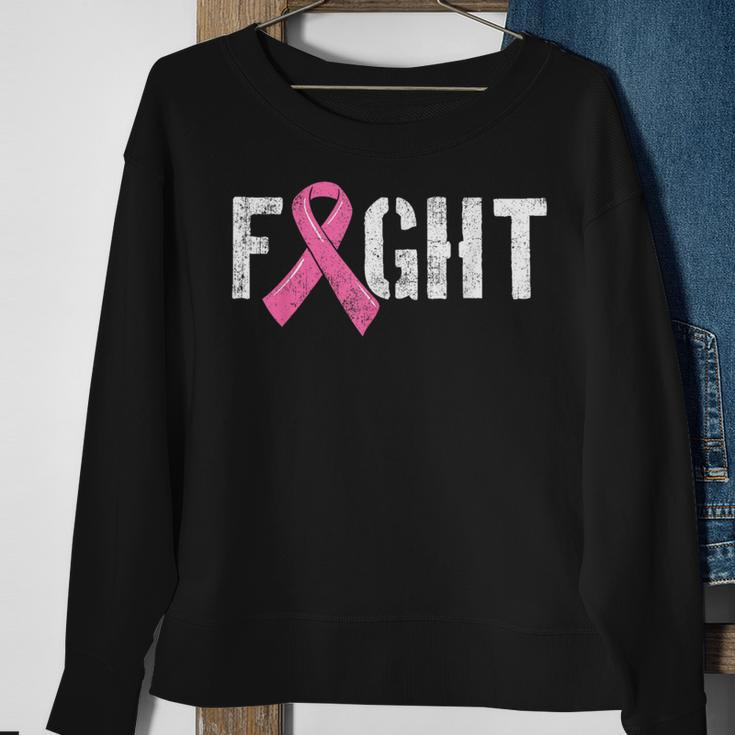 Fight Breast Cancer Disease Pink Ribbon Idea Sweatshirt Gifts for Old Women