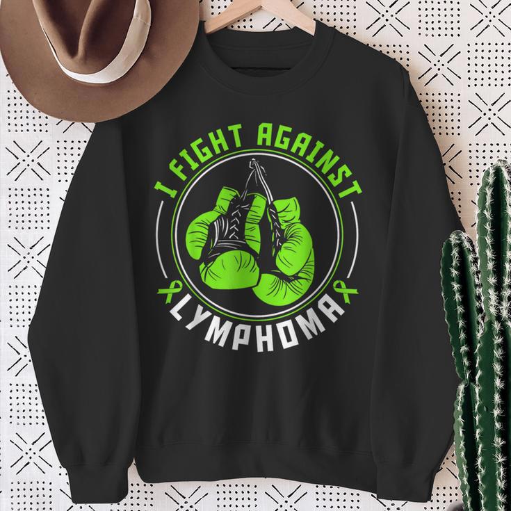 I Fight Lymphoma Awareness Support Boxing Gloves Sweatshirt Gifts for Old Women