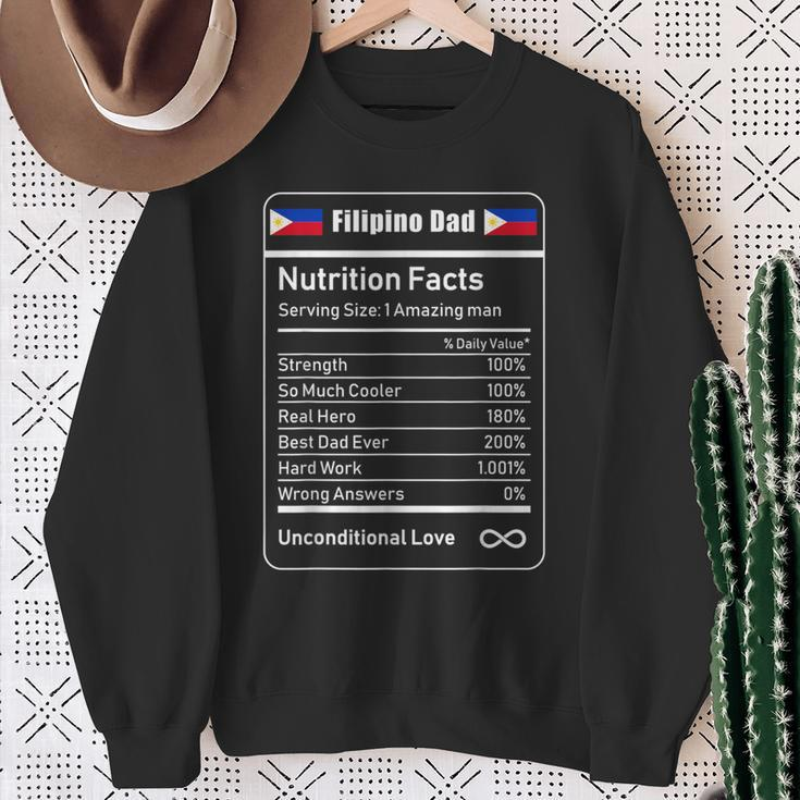 Filipino Dad Nutrition Facts Fathers Day Sweatshirt Gifts for Old Women