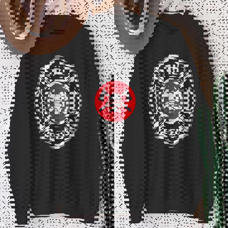 Fire & Rescue Maltese Cross Firefighter Sweatshirt Gifts for Old Women