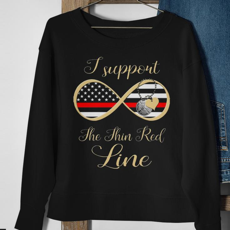 Firefighter I Support The Thin Red Line Sweatshirt Gifts for Old Women
