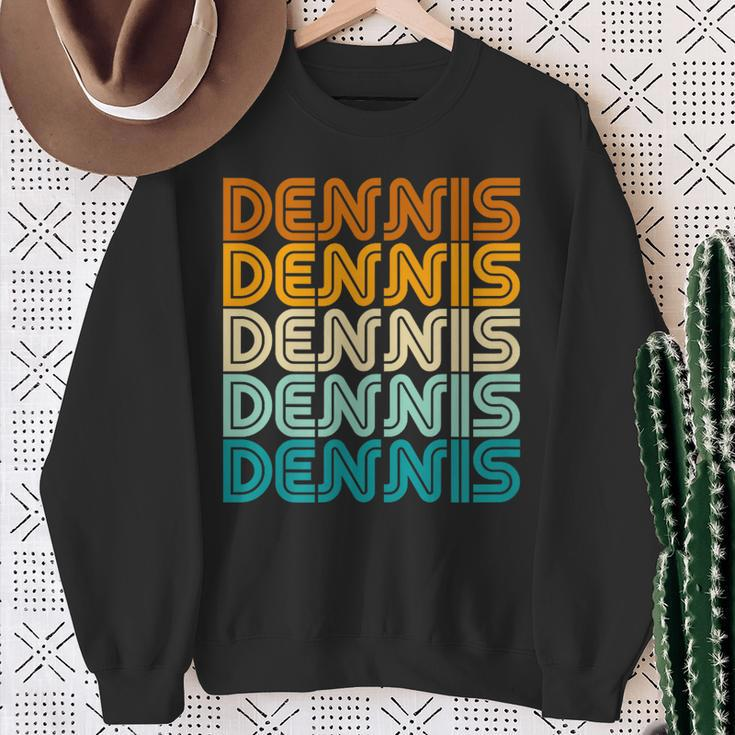 First Name Dennis Vintage Retro Sunset Style Sweatshirt Gifts for Old Women