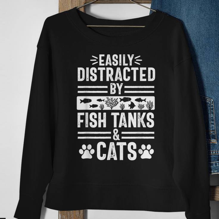 Fish Tank Lover Cat Owner Aquarium Aquarist Men Sweatshirt Gifts for Old Women