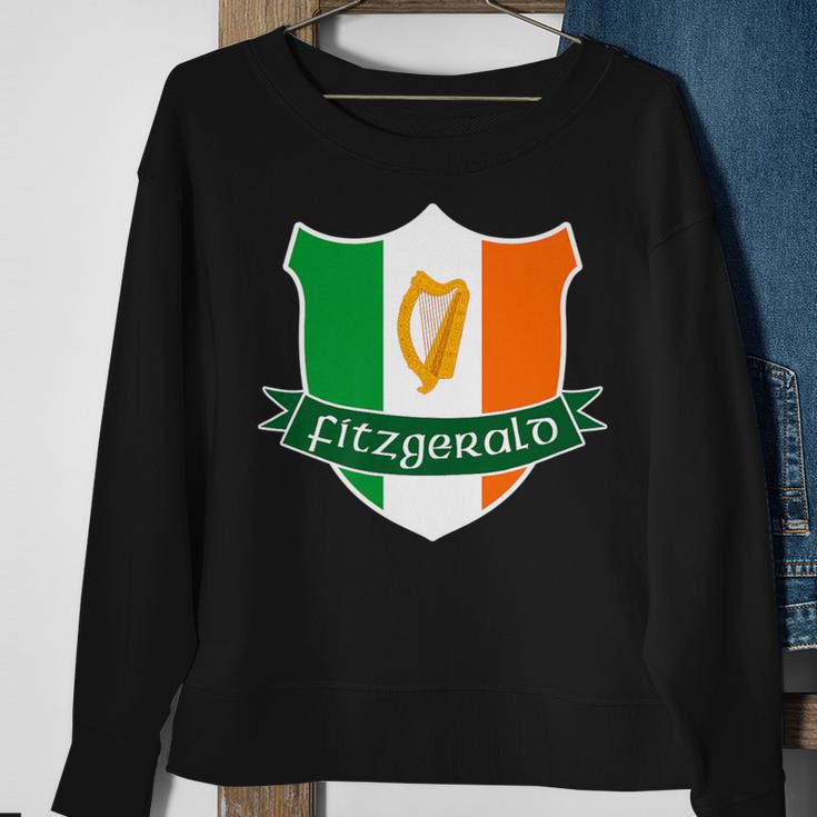 Fitzgerald Irish Family Name Ireland Flag Harp Sweatshirt Gifts for Old Women