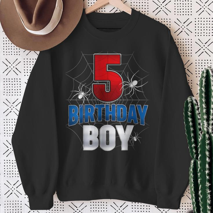 Five 5Yr Boys Spider Web Happy 5Th Birthday Boy 5 Years Old Sweatshirt Gifts for Old Women