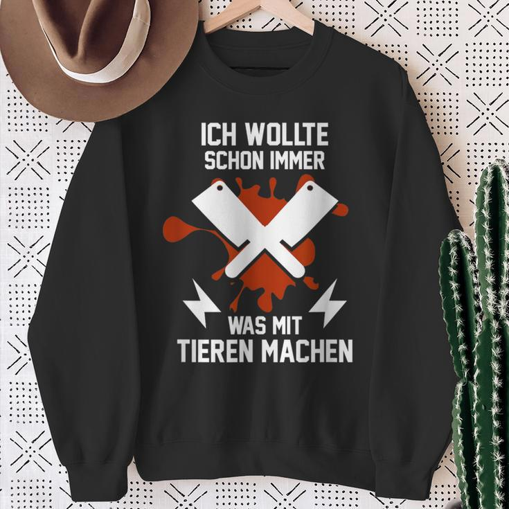 Fleischer Schlachter Butcher Sweatshirt Geschenke für alte Frauen