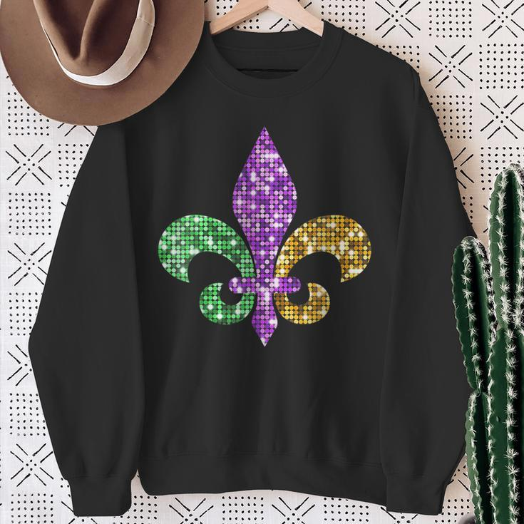 Fleur De Lis Mardi Gras Symbol Louisiana Carnival New Orlean Sweatshirt Gifts for Old Women