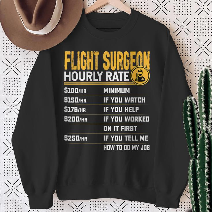 Flight Surgeon Hourly Rate Flight Physician Doctor Sweatshirt Gifts for Old Women