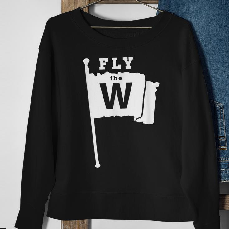 Fly The W Chicago Baseball Winning Flag Sweatshirt Gifts for Old Women