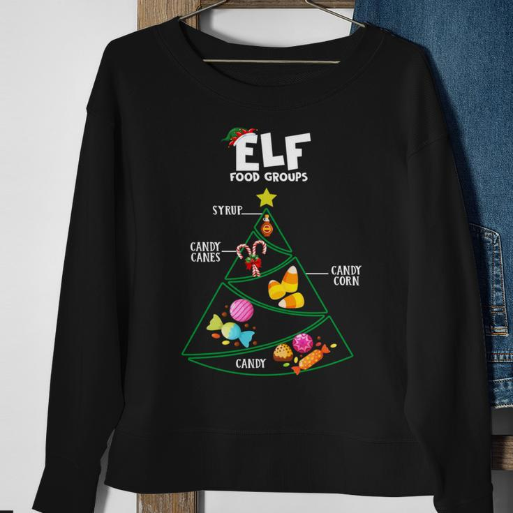 Food Groups Elf Buddy Christmas Pajama Xmas Sweatshirt Gifts for Old Women
