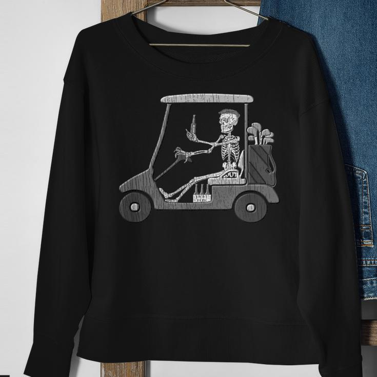 Forever Golfing Skeleton Driving A Golf Cart Sweatshirt Gifts for Old Women