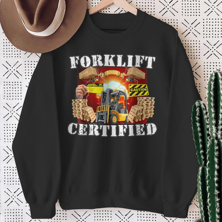 Forklift Certified Forklift Oddly Specific Meme Sweatshirt Gifts for Old Women