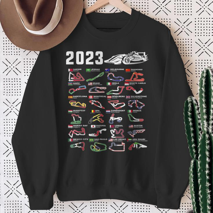 Formula 1 2023 Calendar For Racing Car Fan Sweatshirt Geschenke für alte Frauen