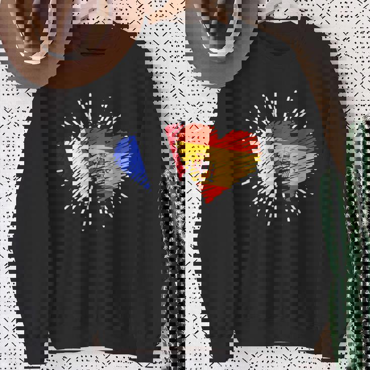 Francia España Amistad Corazon Francia Italiano Camisa de entrenamiento Regalos para ancianas