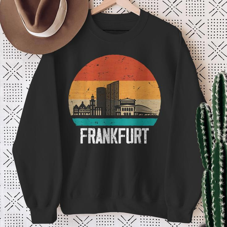 Frankfurt Skyline Retro Vintage Souvenir Frankfurt Sweatshirt Geschenke für alte Frauen