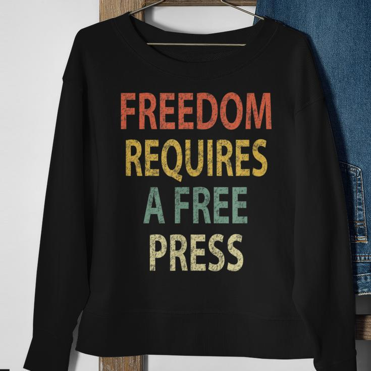 Freedom Requires A Free Press Vintage Media Sweatshirt Gifts for Old Women