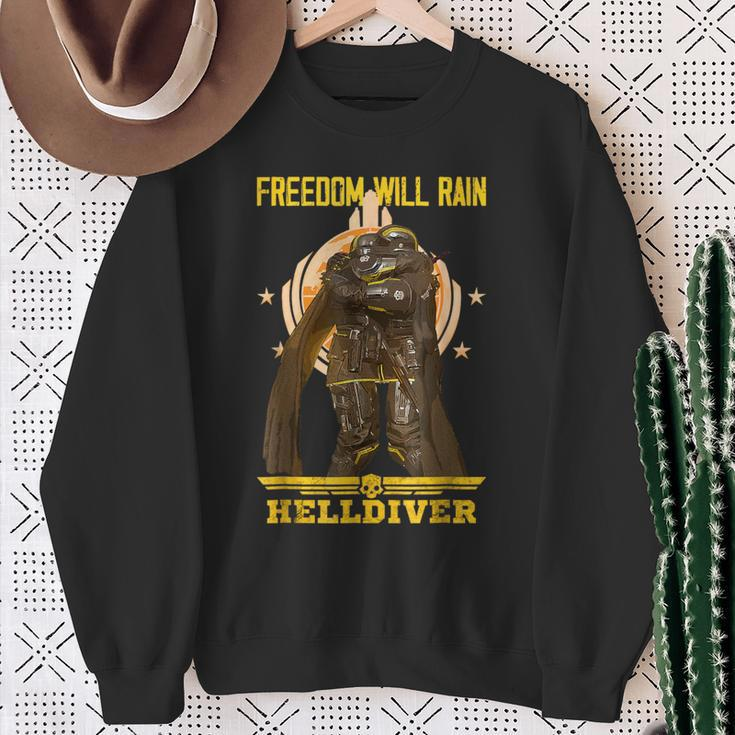 Freedom Will Rain Hell Of Diver Lovers Outfit Sweatshirt Gifts for Old Women
