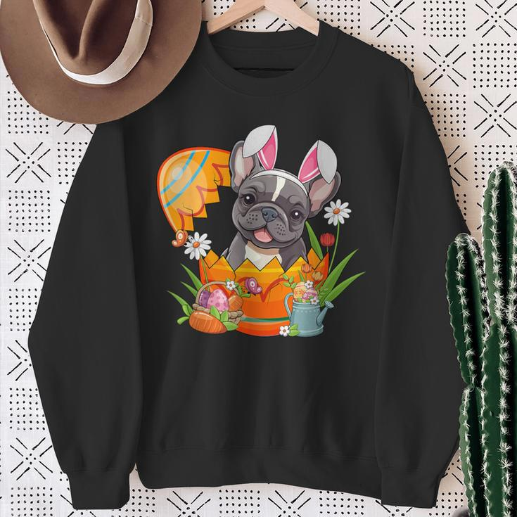 French Bulldog Rabbit Ears Easter Egg Pet Owner Women Sweatshirt Gifts for Old Women