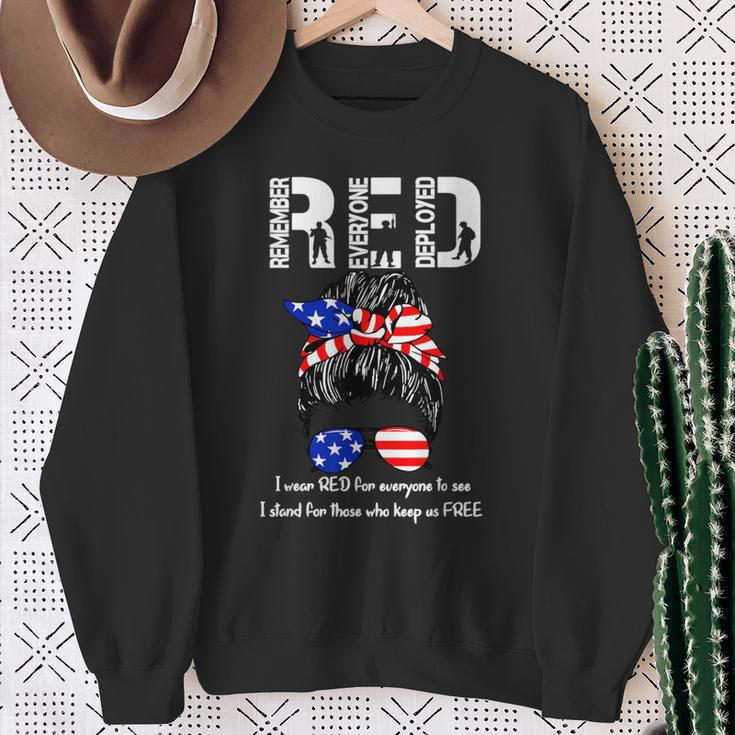 On Friday We Wear Red Military Support Troops Sweatshirt Gifts for Old Women