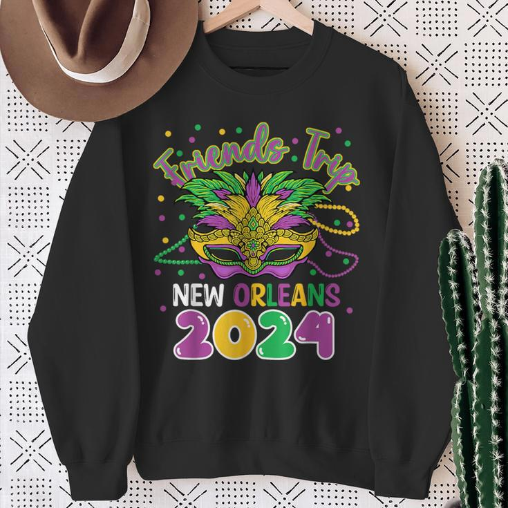 Friends Trip New Orleans 2024 Mardi Gras Masked Sweatshirt Gifts for Old Women