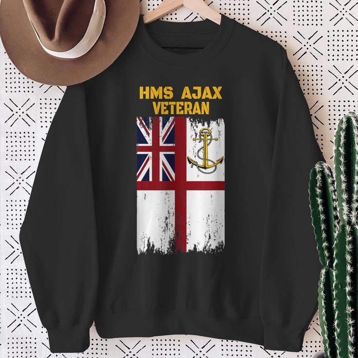 Frigate Hms Ajax F114 Warship Veterans Day Father Grandpa Sweatshirt Gifts for Old Women