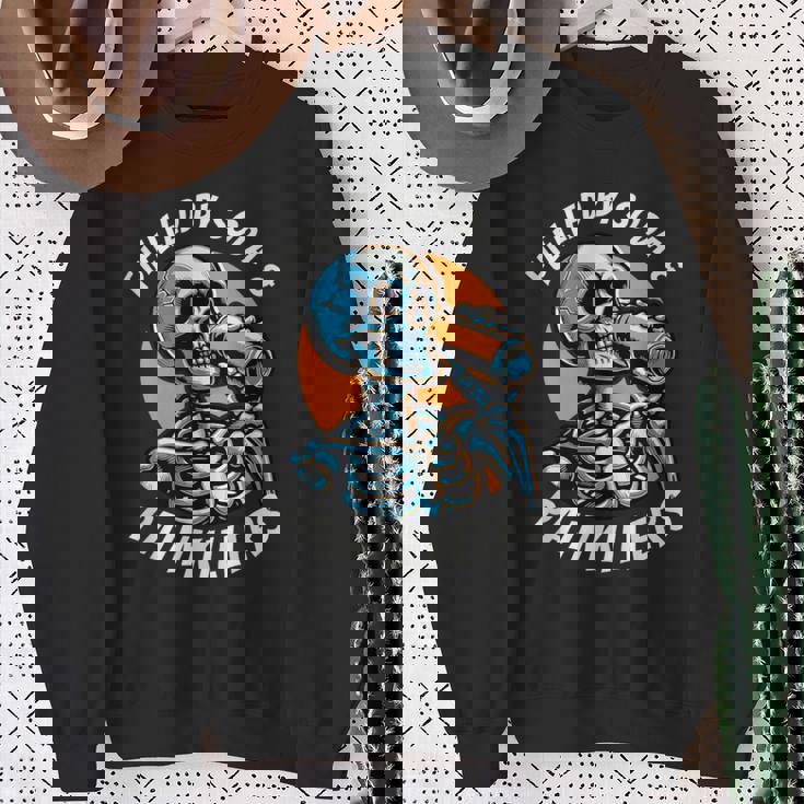 Fuelled By Soda Painkillers Chronic Pain Spoonie Black Sweatshirt Gifts for Old Women