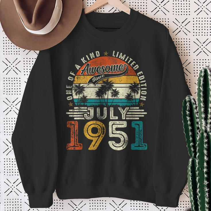 73 Years Old July 1951 Vintage 73Rd Birthday Men Sweatshirt Gifts for Old Women