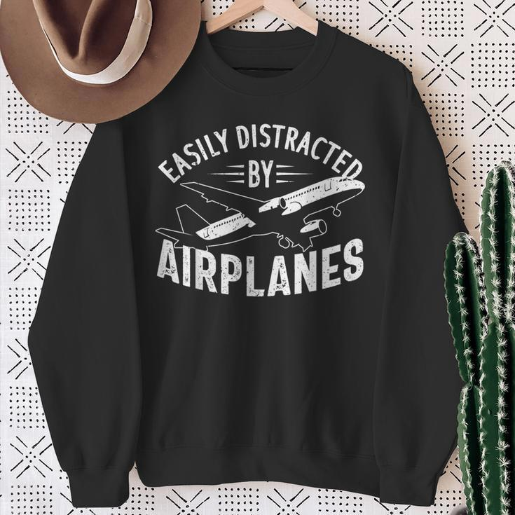 Airplane Lover Aviation Planes Flying Airplane Sweatshirt Gifts for Old Women