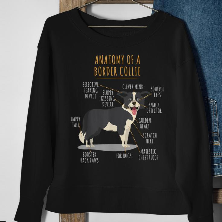 Anatomy Of A Border Collie Intelligent Dog Breed Sweatshirt Gifts for Old Women
