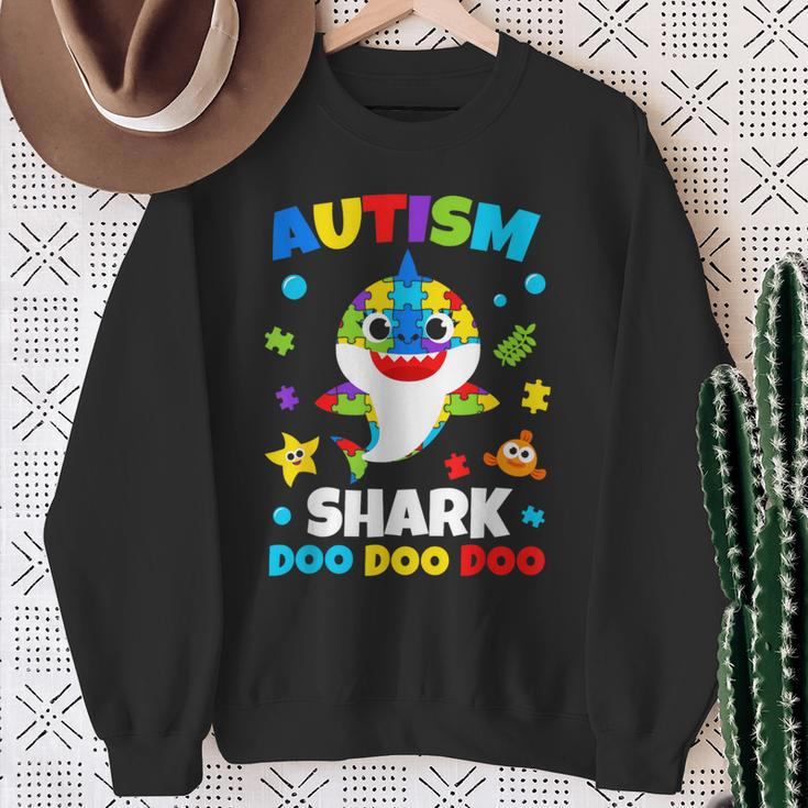 Autism Shark Puzzle Awareness Day Cute For Boys Girls Sweatshirt Gifts for Old Women