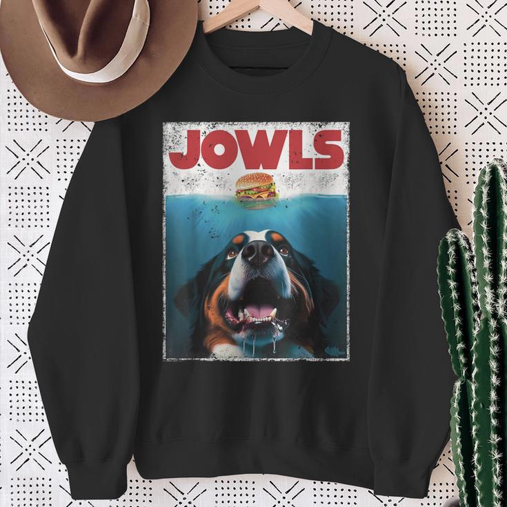 Berner Jowls Burger Bernese Mountain Dog Mom Dog Dad Sweatshirt Gifts for Old Women