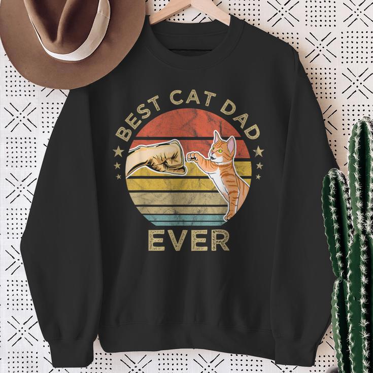 Best Cat Dad Ever Vintage Retro Daddy Father's Day Sweatshirt Gifts for Old Women