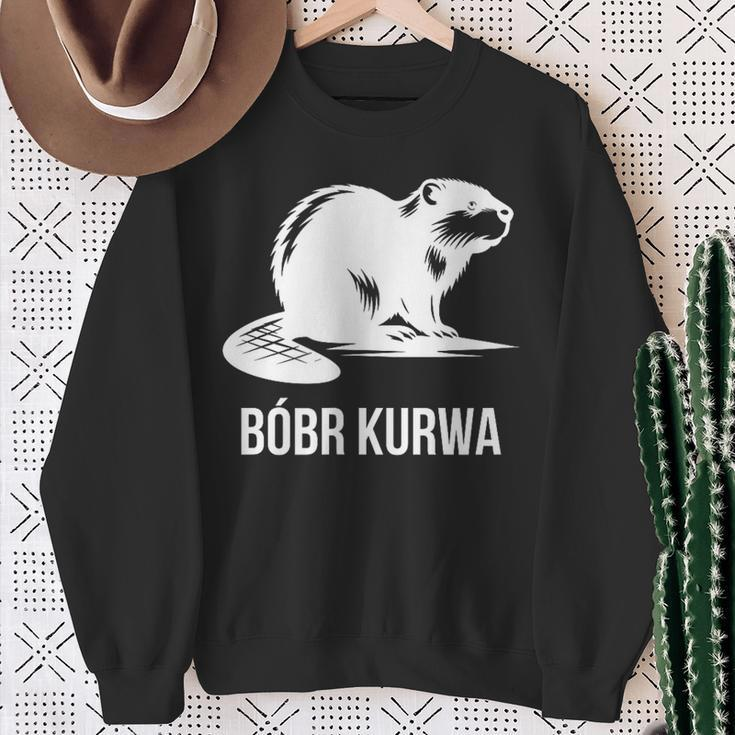 Bober Bóbr Kurwa Polish Internet Meme Beaver Sweatshirt Geschenke für alte Frauen