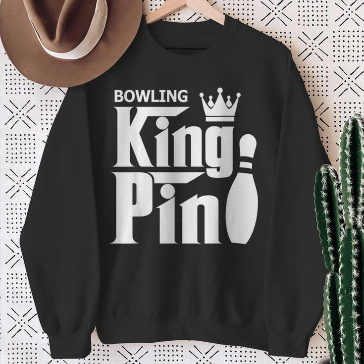 Bowling King Pin Bowling League Team Sweatshirt Gifts for Old Women