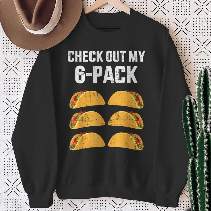 Check Out My Six 6 Pack With Tacos For Cinco De Mayo Sweatshirt Gifts for Old Women