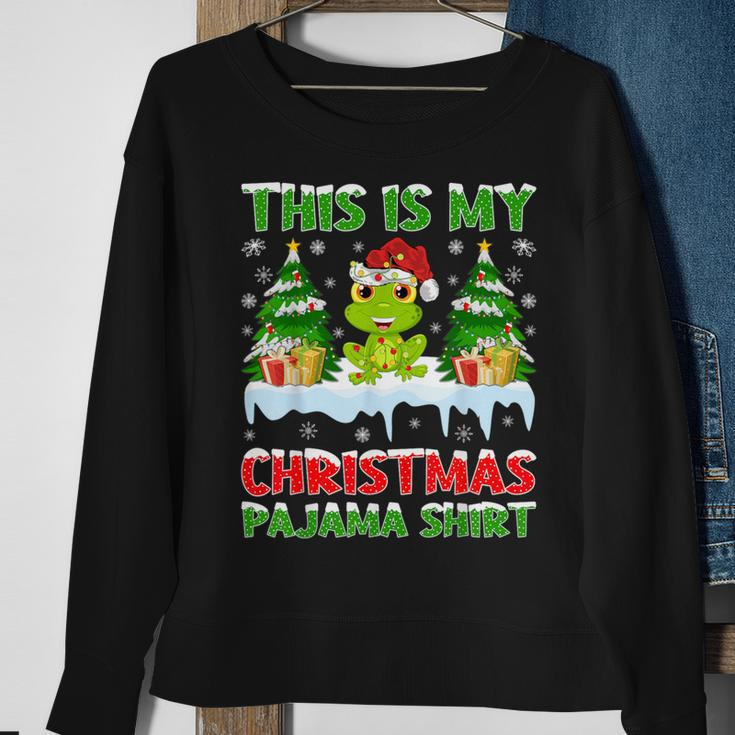 This Is My Christmas Pajama Frog Christmas Sweatshirt Gifts for Old Women