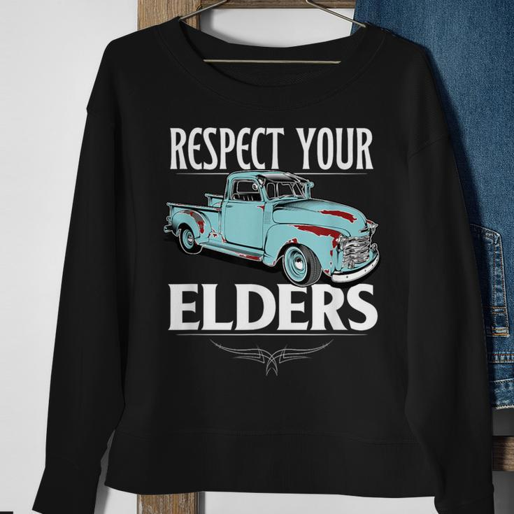 Classic Truck Guy Respect Your Elders Sweatshirt Gifts for Old Women