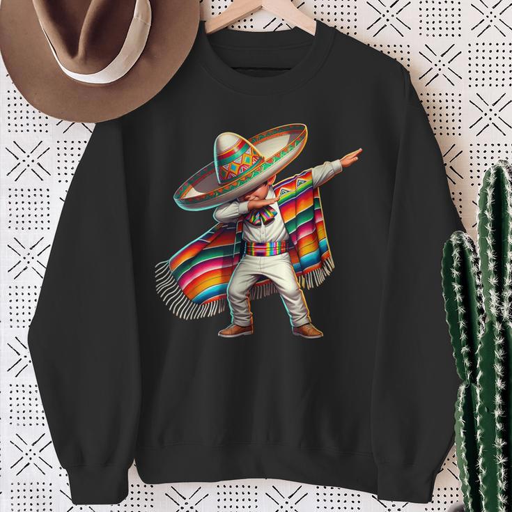 Dabbing Mexican Poncho Sombrero Cinco De Mayo Boy Sweatshirt Gifts for Old Women