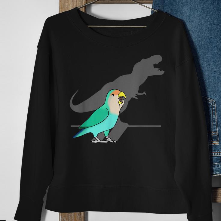 Dinosaur T-Rex Shadow Dutch Blue Peach Faced Lovebird Sweatshirt Gifts for Old Women