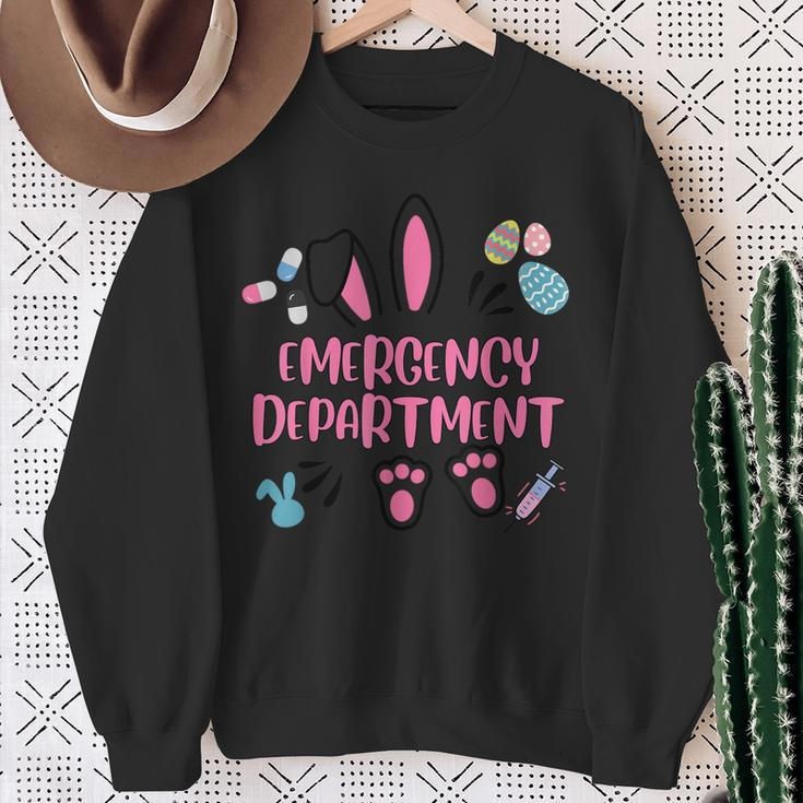 Emergency Department Rabbit Bunny Happy Easter Eggs Sweatshirt Gifts for Old Women